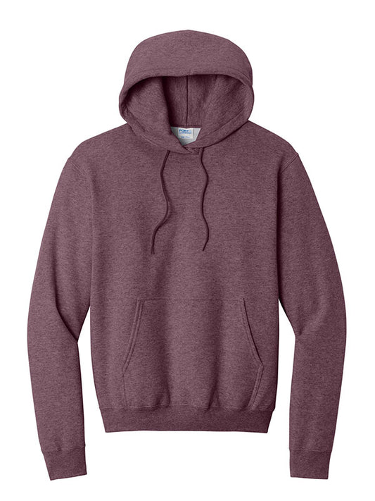 Heather Athletic Maroon Port & Company Fleece Pullover Hooded Sweatshirt