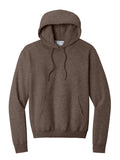 Heather Dark Chocolate Brown Port & Company Fleece Pullover Hooded Sweatshirt