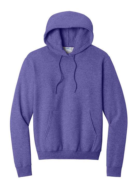 Heather Purple Port & Company Fleece Pullover Hooded Sweatshirt