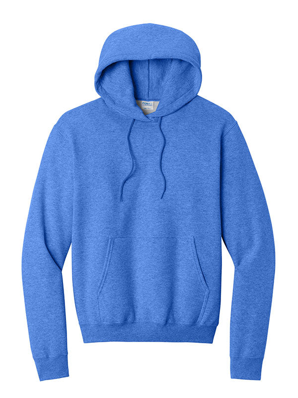 Heather Royal Port & Company Fleece Pullover Hooded Sweatshirt