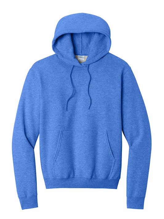Heather Royal Port & Company Fleece Pullover Hooded Sweatshirt