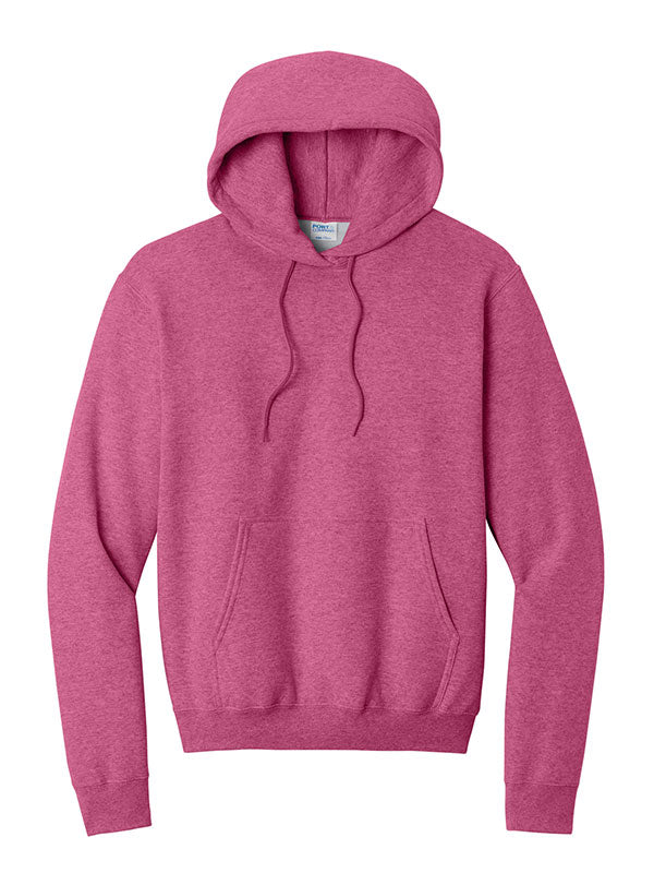 Heather Sangria Port & Company Fleece Pullover Hooded Sweatshirt
