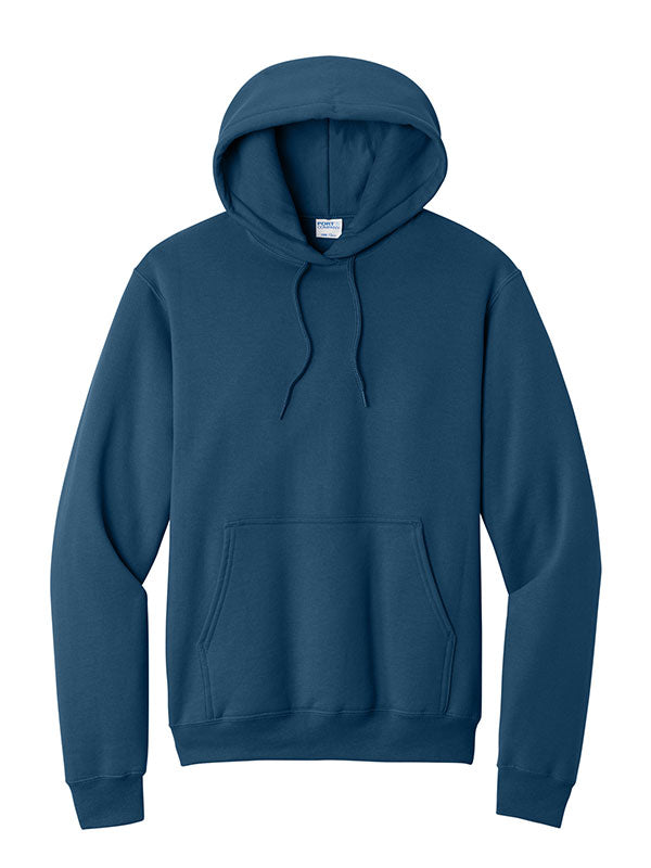 Neptune Blue Port & Company Fleece Pullover Hooded Sweatshirt