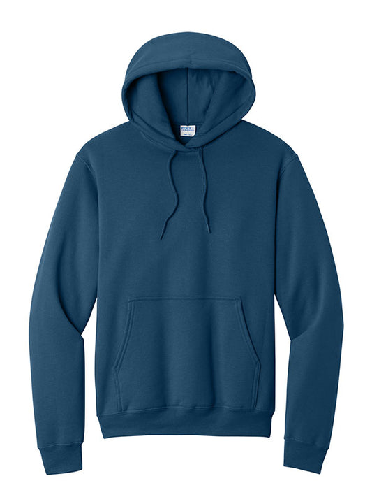 Neptune Blue Port & Company Fleece Pullover Hooded Sweatshirt