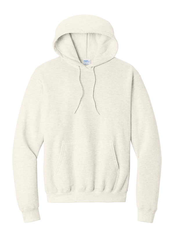 Oatmeal Heather Port & Company Fleece Pullover Hooded Sweatshirt