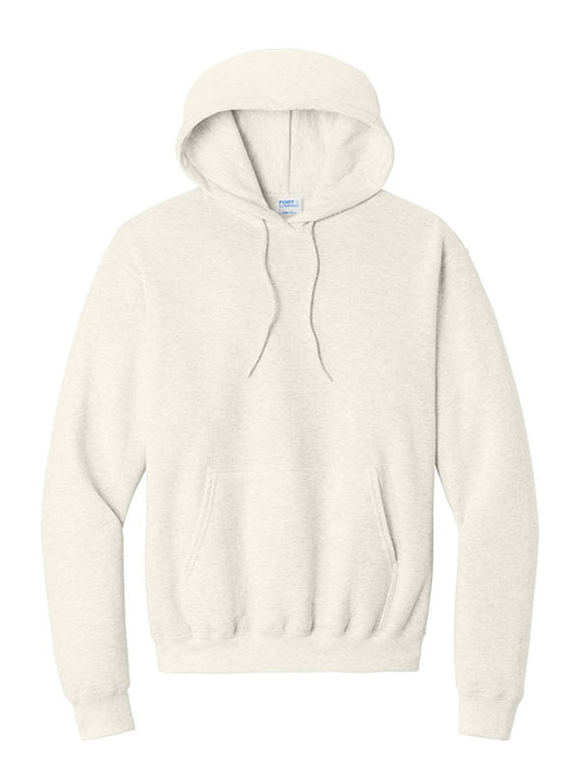 Oatmeal Heather Port & Company Fleece Pullover Hooded Sweatshirt