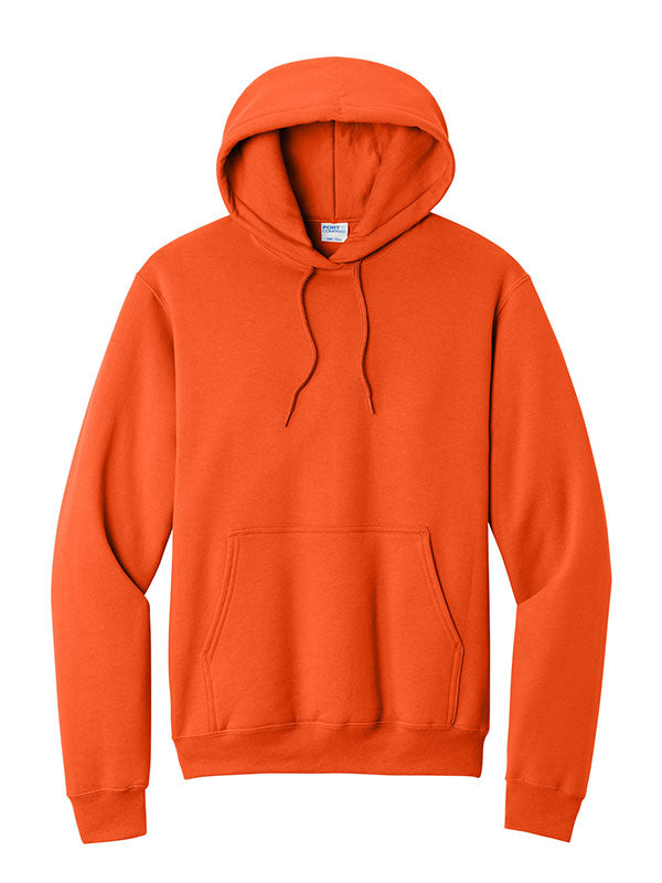 Orange Port & Company Fleece Pullover Hooded Sweatshirt