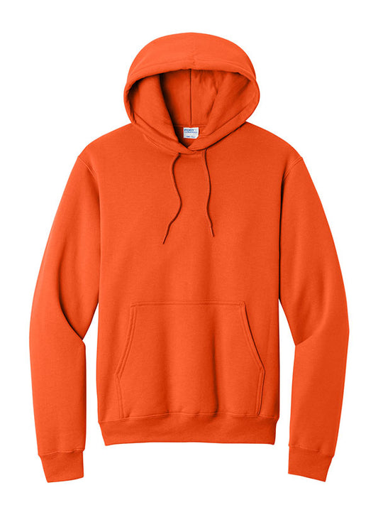Orange Port & Company Fleece Pullover Hooded Sweatshirt