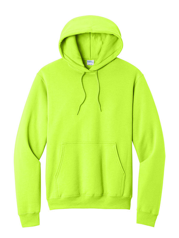Safety Green Port & Company Fleece Pullover Hooded Sweatshirt