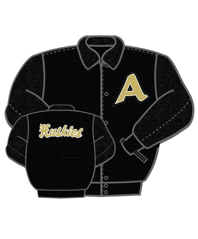 Andover Wool and Leather Set-In Sleeve Letter Jacket