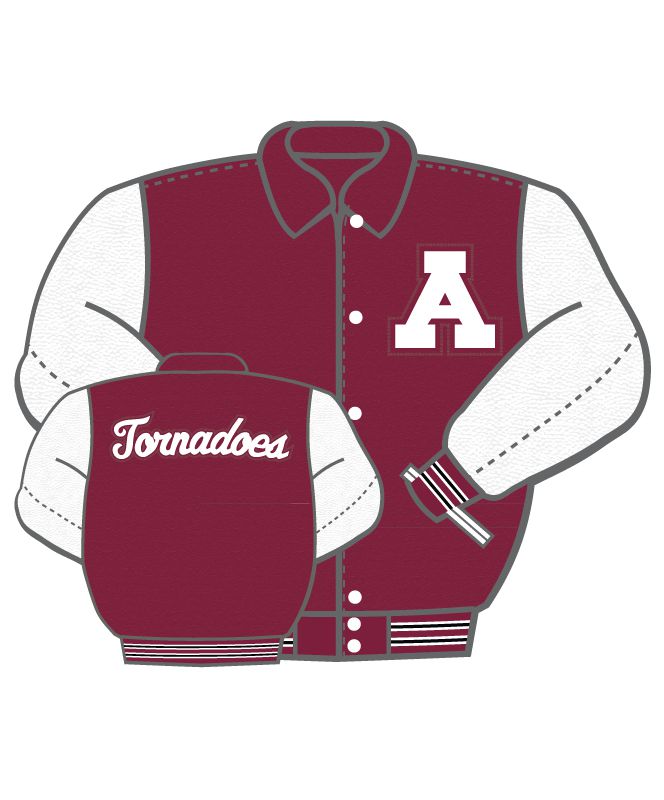 Anoka Wool and Leather Set-In Sleeve Letter Jacket