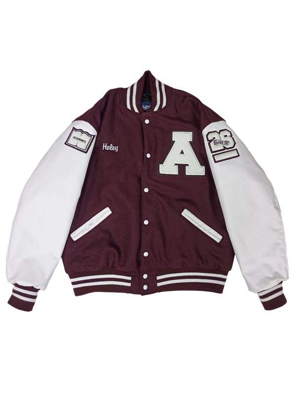 Anoka Wool and Leather Set-In Sleeve Letter Jacket