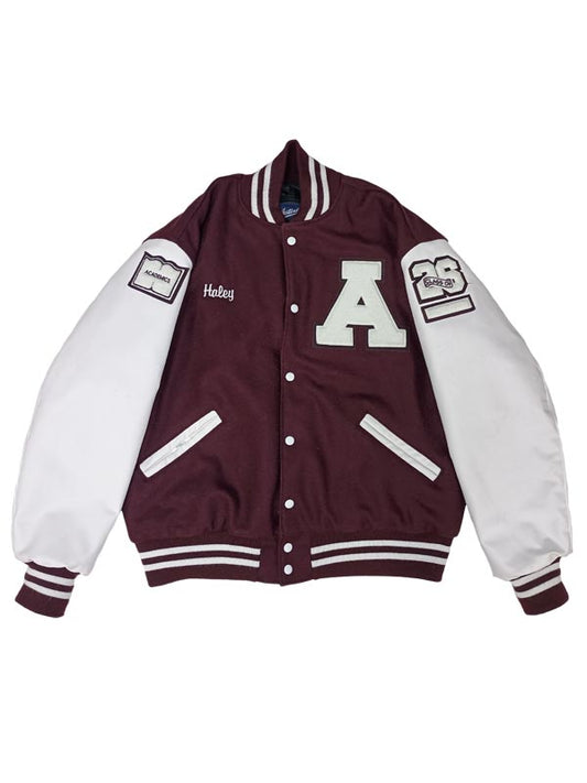 Anoka Wool and Leather Set-In Sleeve Letter Jacket