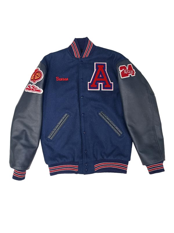 Armstrong Wool and Leather Set-In Sleeve Letter Jacket