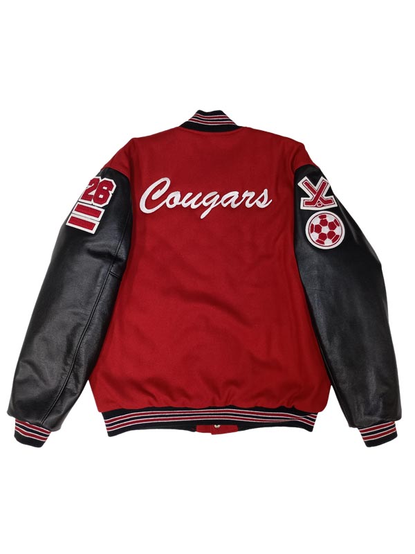 Centennial - Black Wool and Leather Set-In Sleeve Letter Jacket