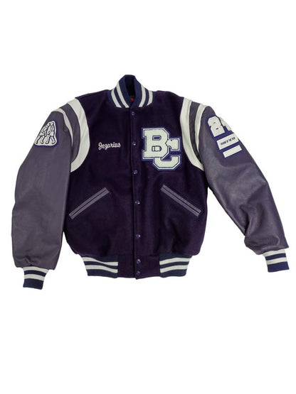Brooklyn Center Wool and Leather Set-In Sleeve Letter Jacket w/Inserts