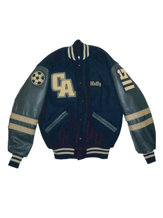 Chesterton Academy Wool and Leather Set-In Sleeve Letter Jacket w/Inserts