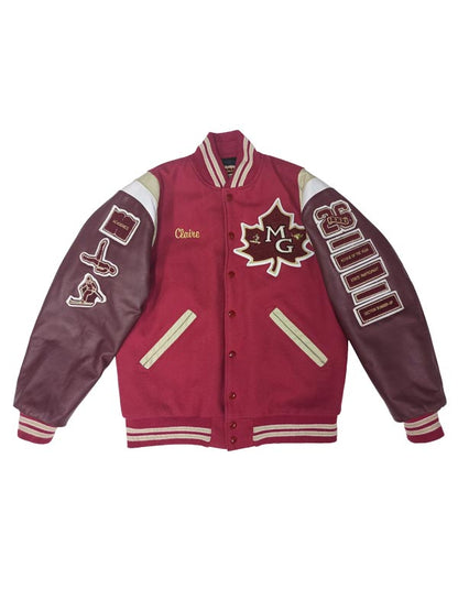 Maple Grove Wool and Leather Set-In Sleeve Letter Jacket w/Inserts