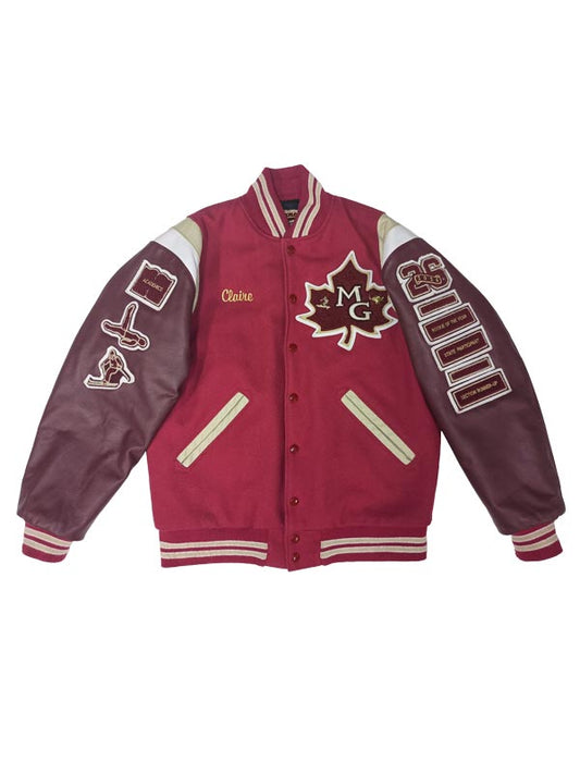 Maple Grove Wool and Leather Set-In Sleeve Letter Jacket w/Inserts