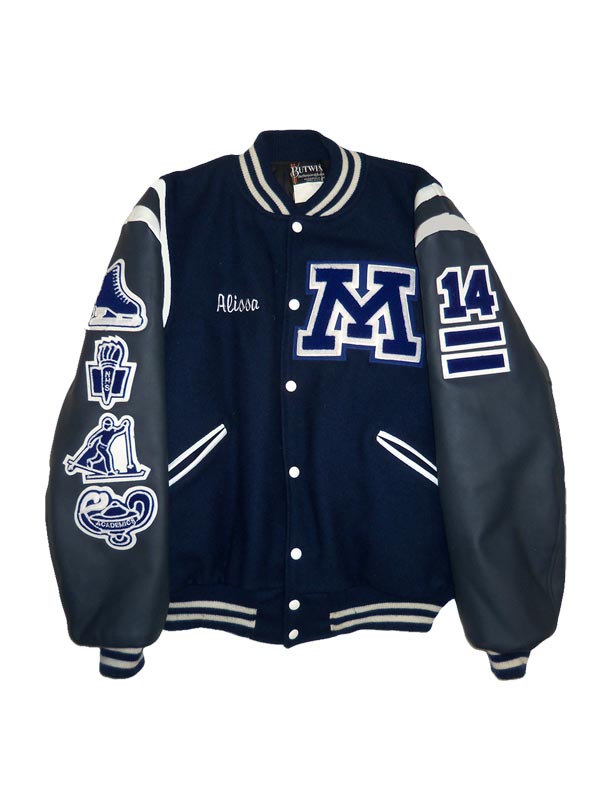 Minnetonka Wool and Leather Set-In Sleeve Letter Jacket w/Inserts