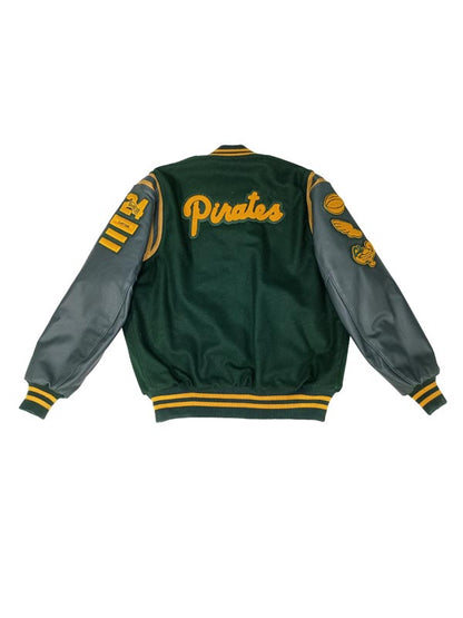 Park Center Wool and Leather Set-In Sleeve Letter Jacket w/Inserts