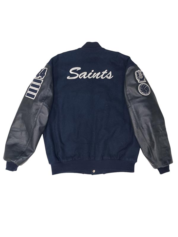 St. Francis Wool and Leather Set-In Sleeve Letter Jacket