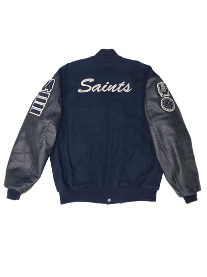 St. Francis Wool and Leather Set-In Sleeve Letter Jacket