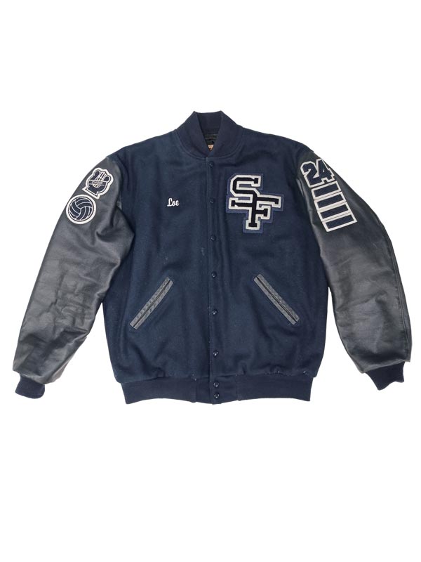 St. Francis Wool and Leather Set-In Sleeve Letter Jacket