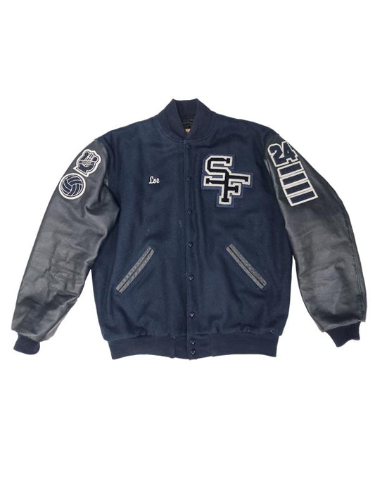 St. Francis Wool and Leather Set-In Sleeve Letter Jacket