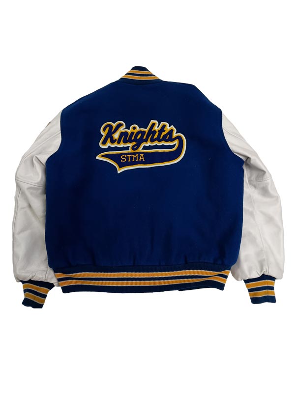 StMichaelAlbert Wool and Leather Set-In Sleeve Letter Jacket