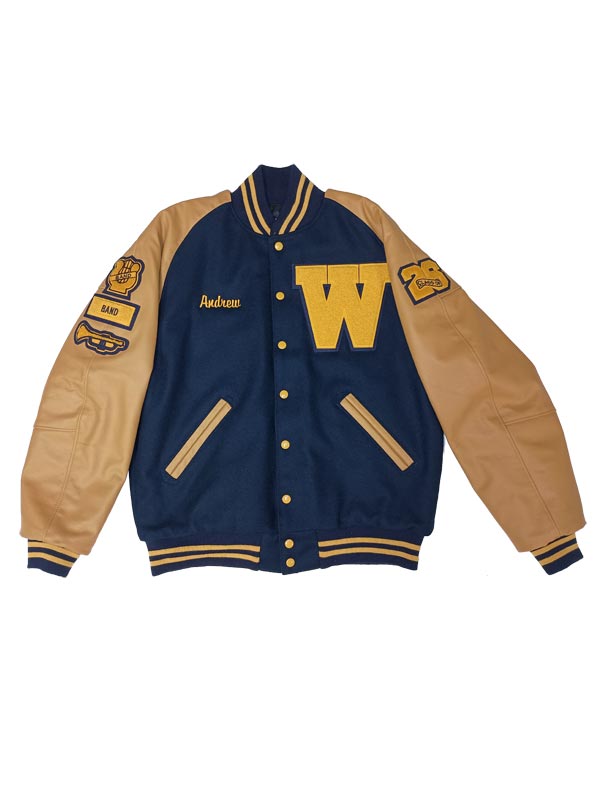 Wayzata Wool and Leather Raglan Sleeve Letter Jacket
