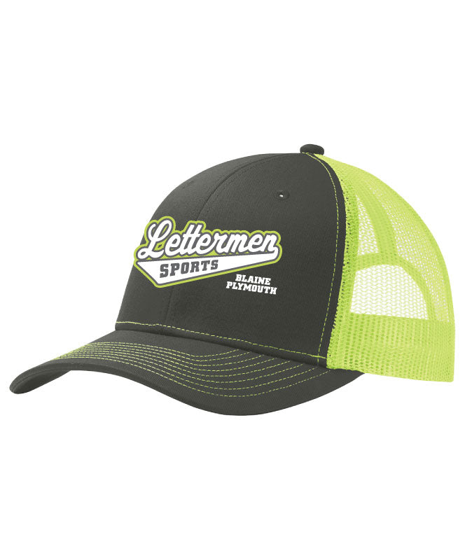 112 Lettermen Sports Cap, Gray/Neon Green
