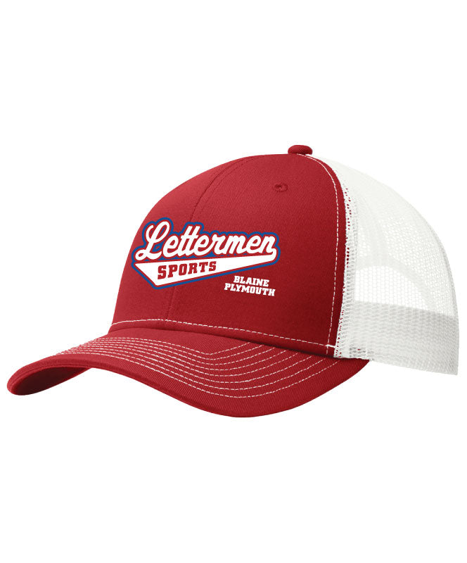 112 Lettermen Sports Cap, Red/White
