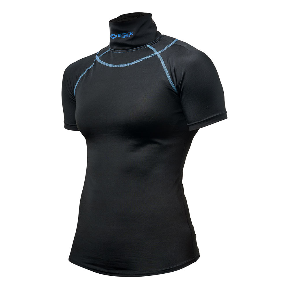 Shock Doctor Girls Ultra Compression Short Sleeve Neck Guard Shirt