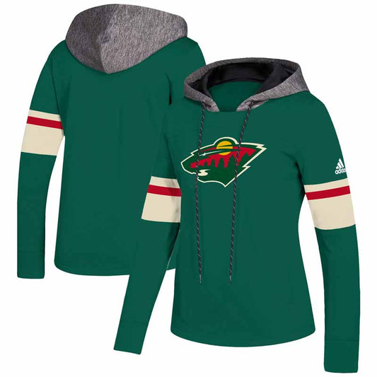 Women's Minnesota Wild adidas Green Crewdie Pullover Hoodie