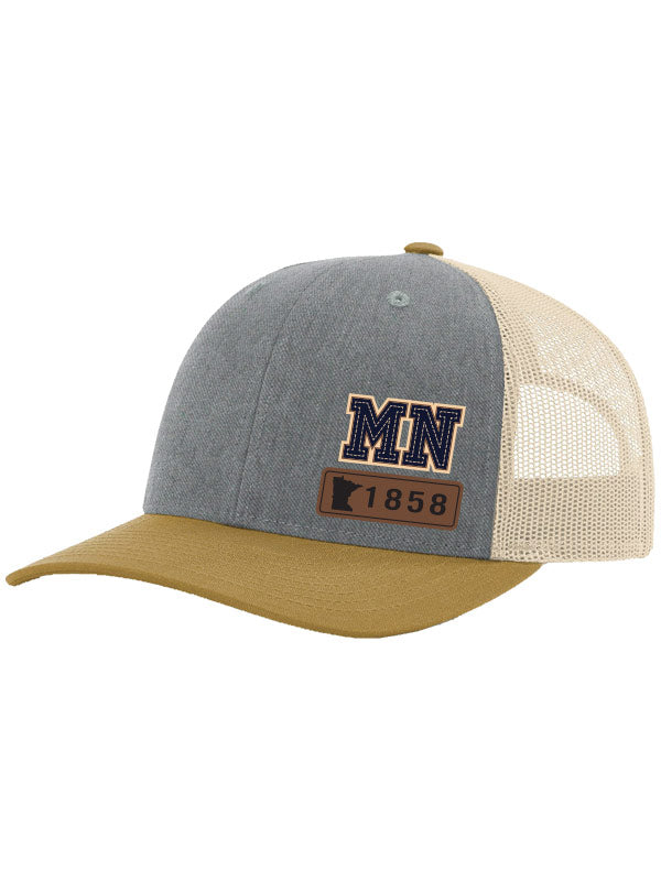 Minnesota Richardson 115 Felt MN Trucker Cap, Grey/Birch/Gold