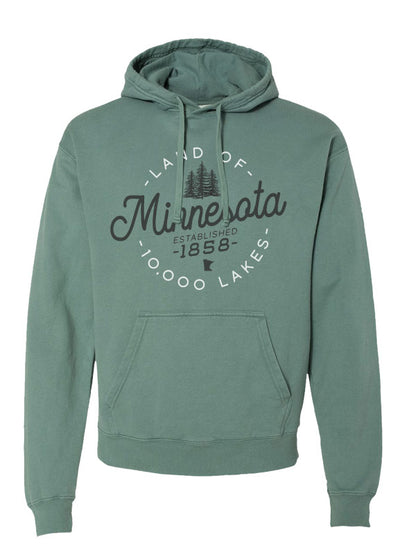 Minnesota V1 Garment Dyed Unisex Hooded Pullover Sweatshirt