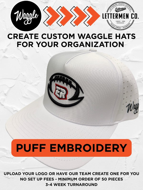 White Waggle Custom Snapback Hat