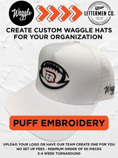 White Waggle Custom Snapback Hat