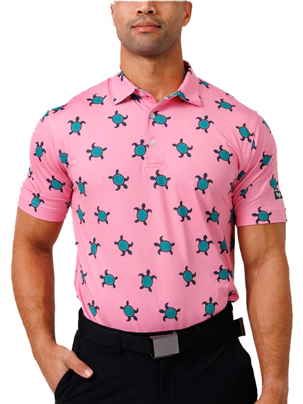Tipsy Turtle Waggle Performance Golf Polo