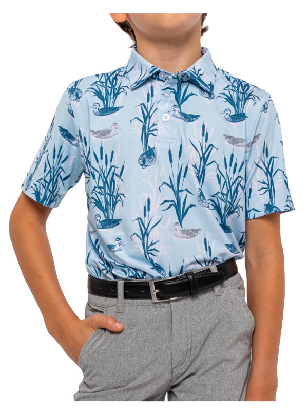 Duck Duck Gray Waggle Youth Golf Polo