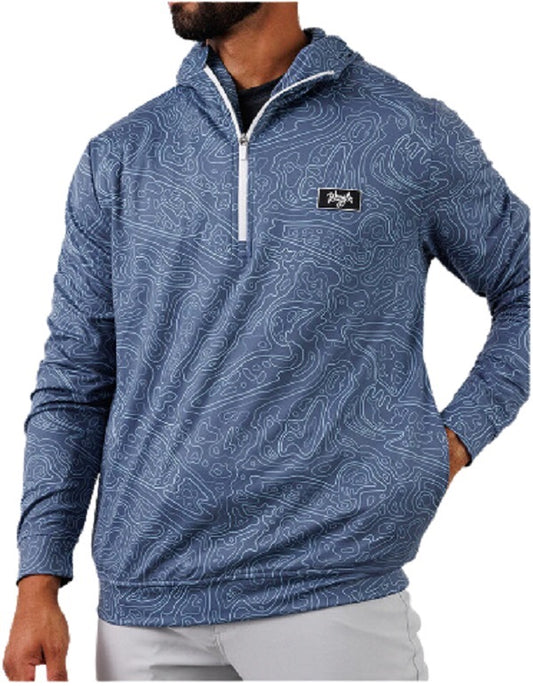 Loon Lake Topo Waggle Hoodie Half Zip