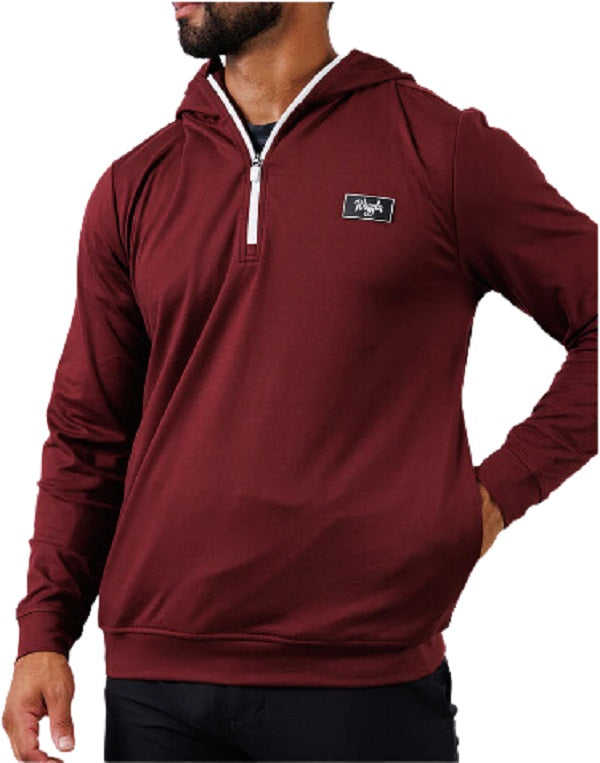 Maroon Waggle Hoodie Half Zip