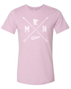 Soft Tee with MN Arrow Lettermen Logo, Heather Prism Lilac