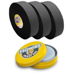Howies Wax Pack Hockey Tape - 3 Black/1 Wax