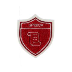 Woodcrest Speech Shield Chenille Award Symbol