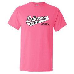 Classic Lettermen Tee, Safety Pink