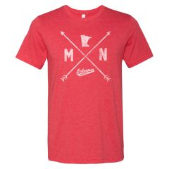 Bella Canvas 3001 Soft Tee with MN Arrow Lettermen Logo, Red