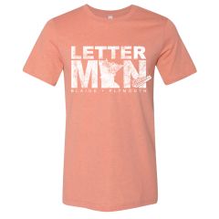 Soft Tee with MN State Lettermen Logo, Heather Prism Sunset